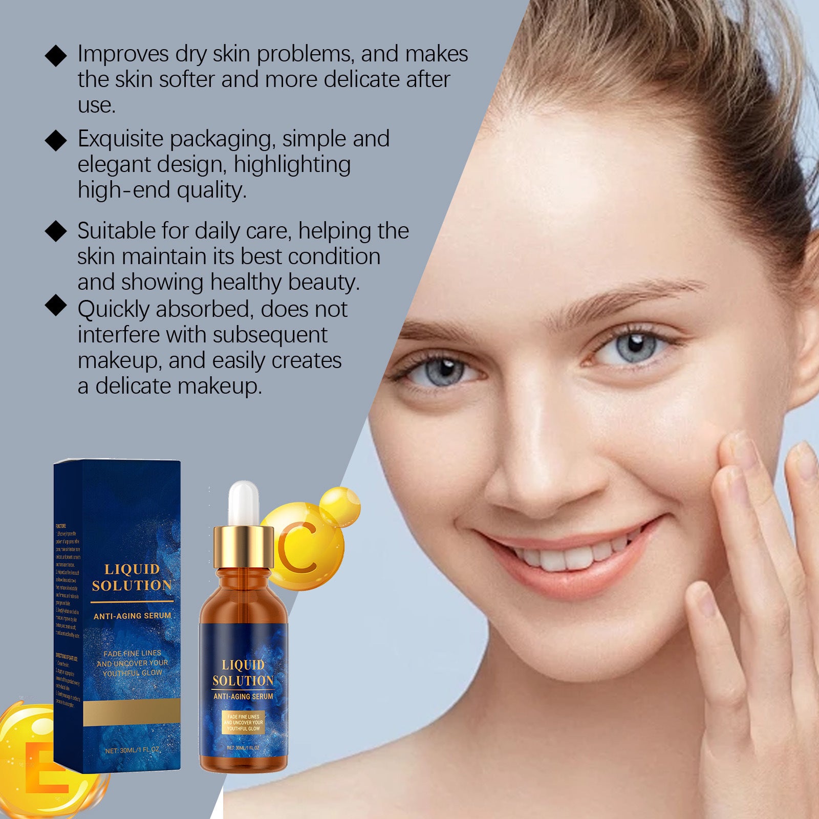 Anti Aging Serum Reduce Wrinkles Fade Fine Lines Whitening Firming Lighten Spots Repairing Nourishing Hydrating Facial Essence