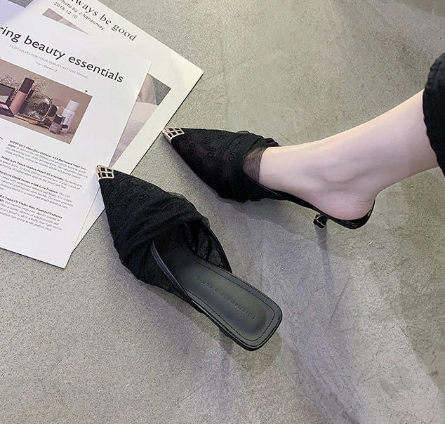 Luxury Sandals Clear Heels Shoes for Women 2025 Black Summer New 2025 Designer Stiletto Fashion Transparent Slippers Party Trend