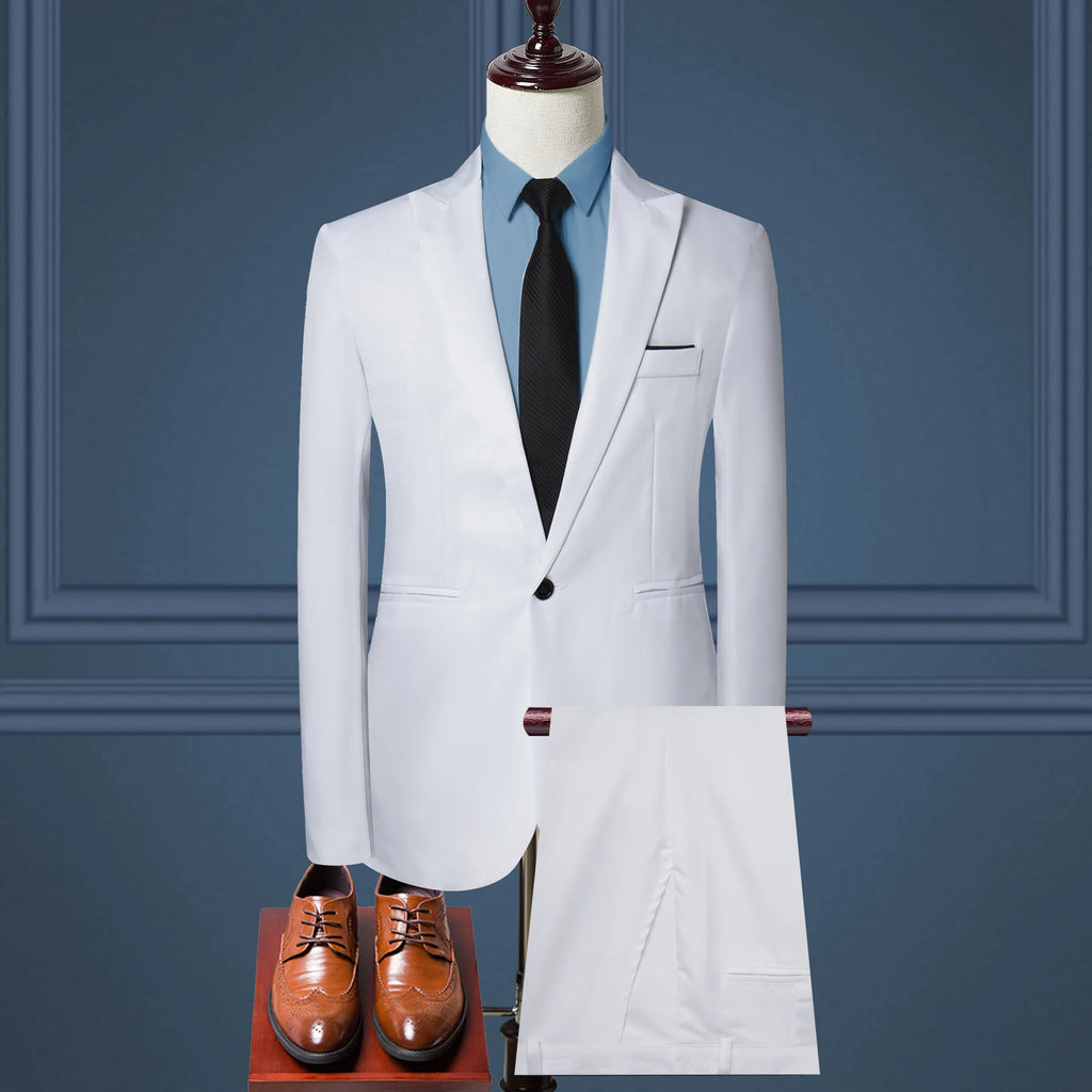 Luxury Men's Clothing New Men's Suit European and American Fashion Suit Men's Suit Business Casual Suit Two-piece Set Men's Suit