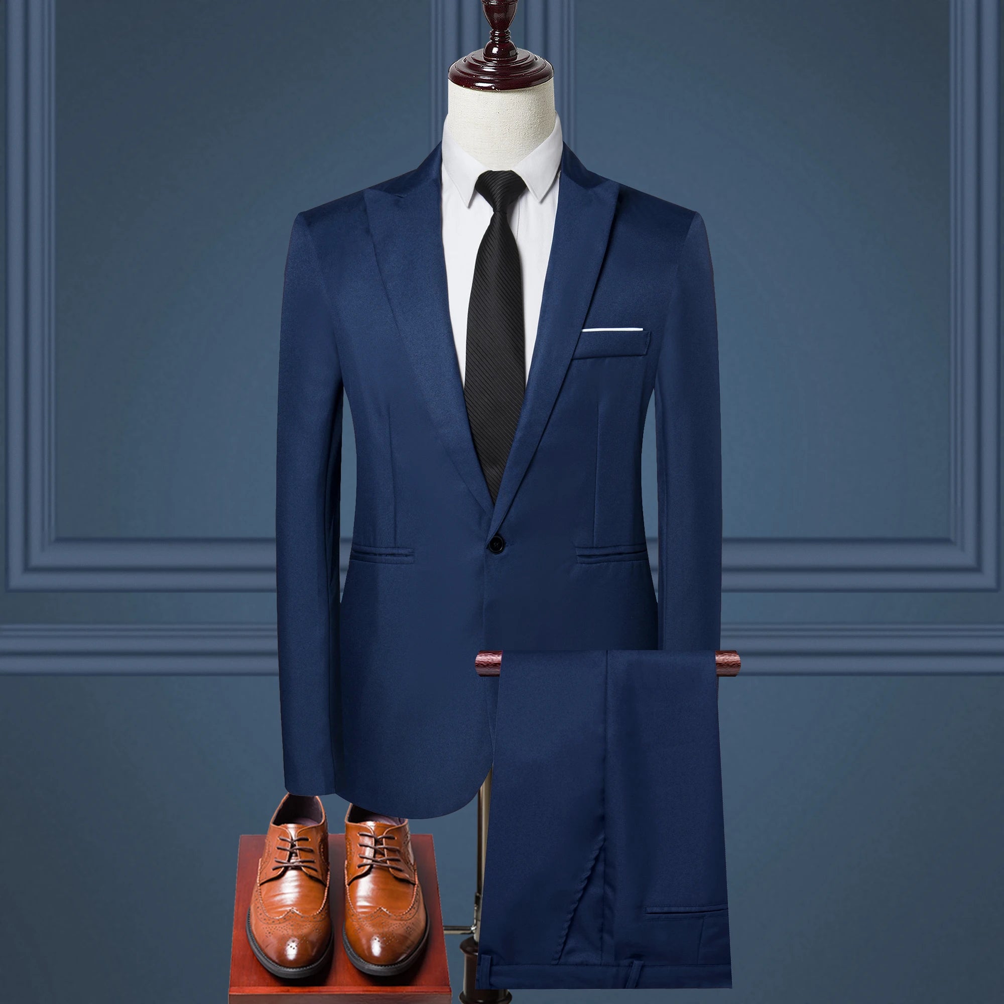 Luxury Men's Clothing New Men's Suit European and American Fashion Suit Men's Suit Business Casual Suit Two-piece Set Men's Suit