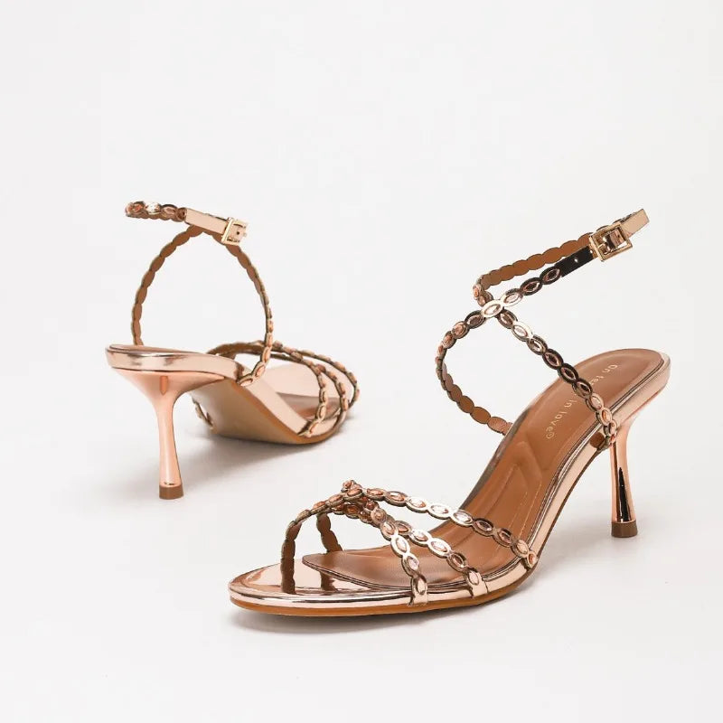 Luxury Sexy High-heeled Sandals Women 2026 New Open Toe Cross Band Stiletto Heels Designer Banquet Party Shoes Zapatos De Mujer