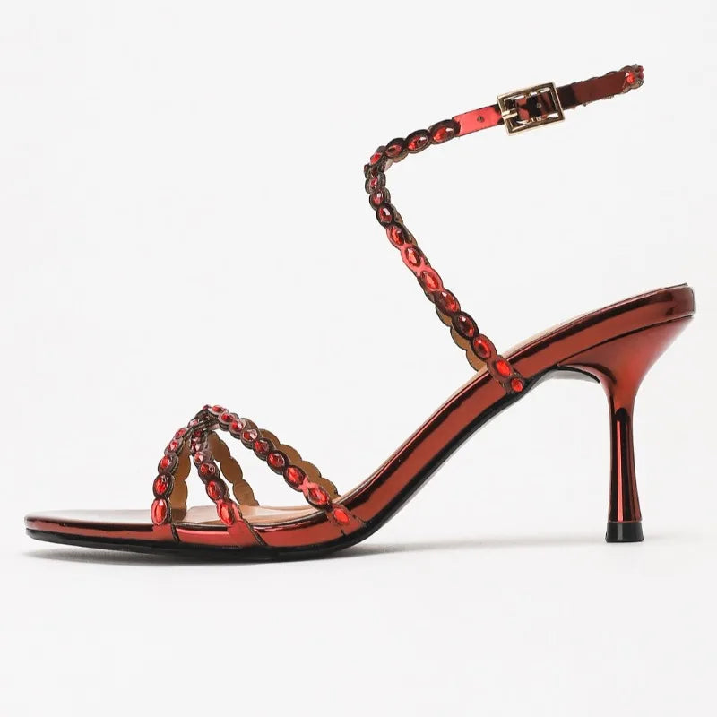 Luxury Sexy High-heeled Sandals Women 2026 New Open Toe Cross Band Stiletto Heels Designer Banquet Party Shoes Zapatos De Mujer