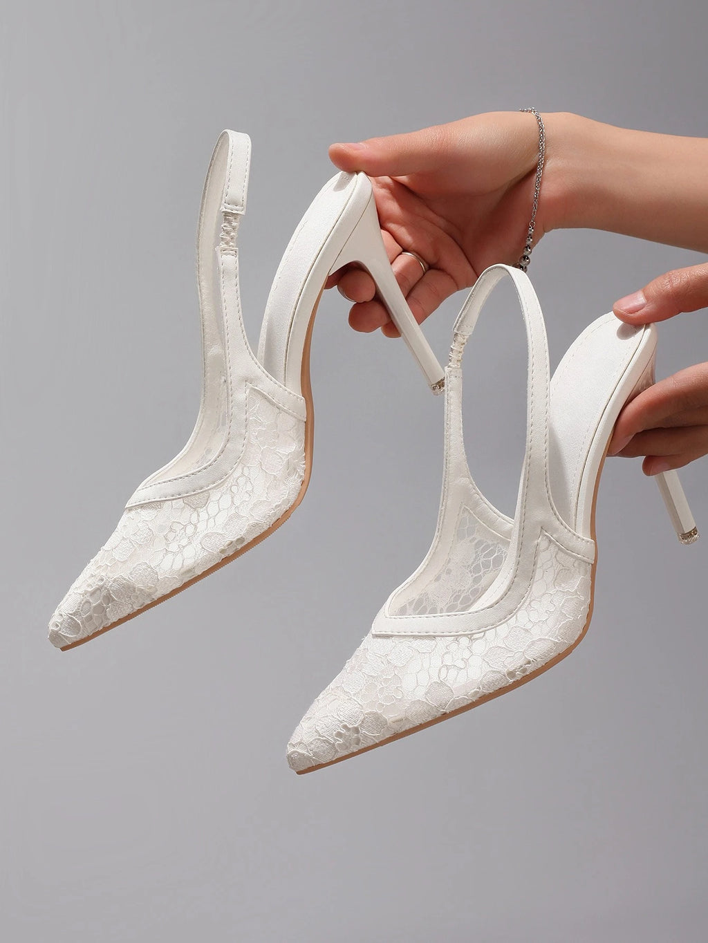 Luxury White Lace Super High Heels Shoes for Women Autumn Elegant Pointed Banquet Wedding Party Pumps Brand Ladies Stilettos