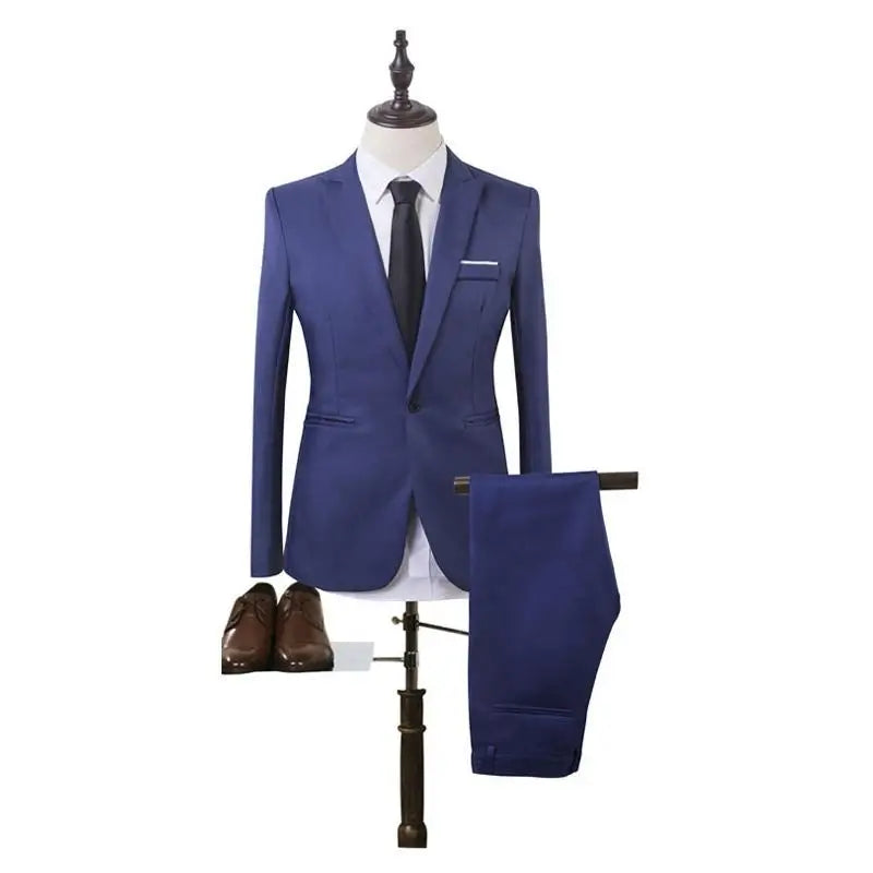 Luxury Men's Clothing New Men's Suit European and American Fashion Suit Men's Suit Business Casual Suit Two-piece Set Men's Suit