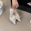 Luxury Bow Designer Women's High Heels Sexy Pointed Toe Stiletto Sandals New Elegant Slip-on Casual Shoes for Women Sizes 35-39