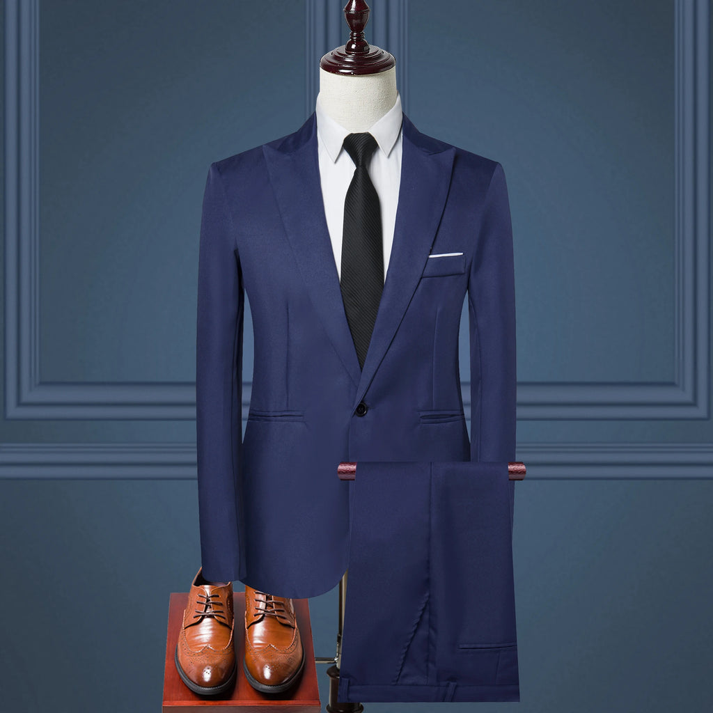 Luxury Men's Clothing New Men's Suit European and American Fashion Suit Men's Suit Business Casual Suit Two-piece Set Men's Suit