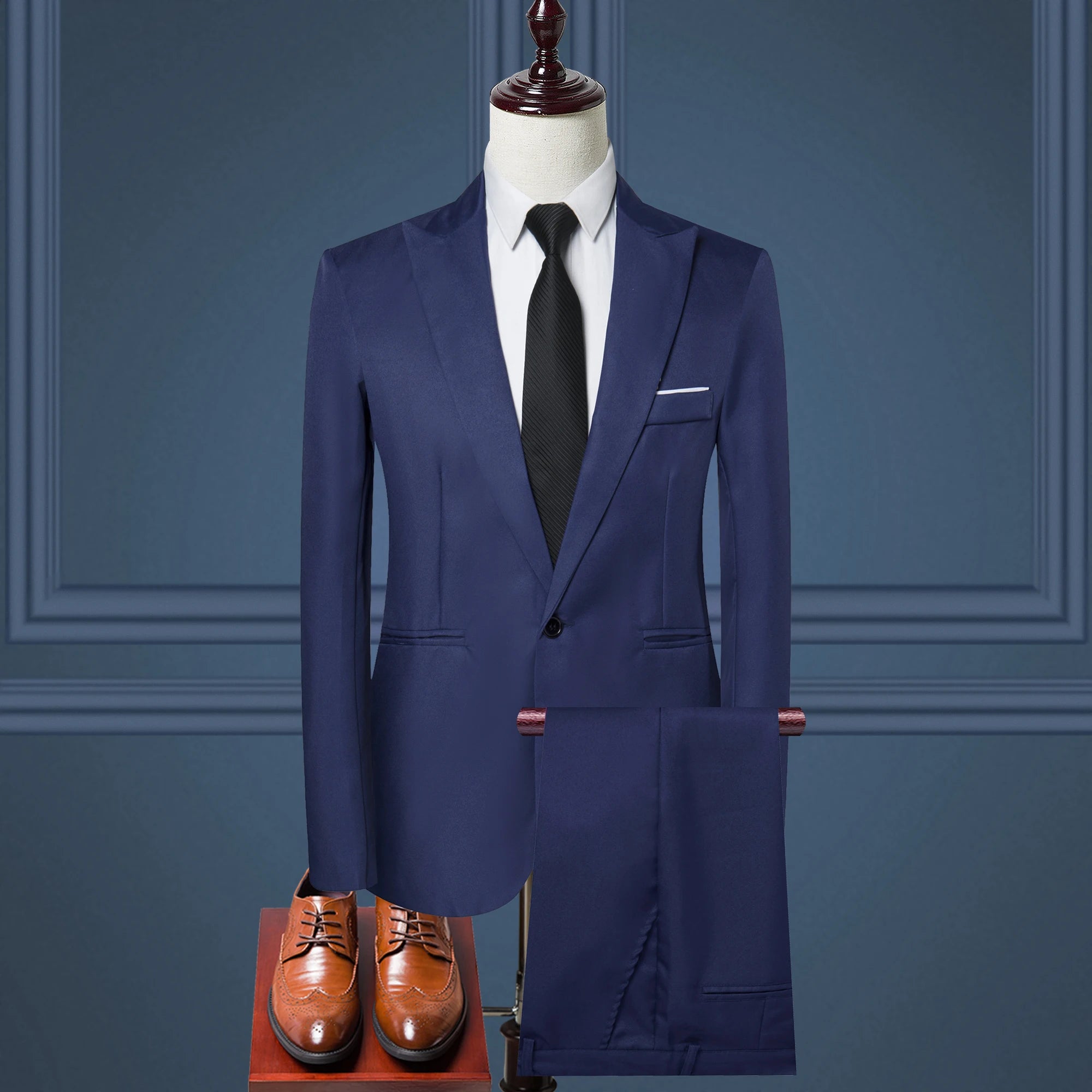 Luxury Men's Clothing New Men's Suit European and American Fashion Suit Men's Suit Business Casual Suit Two-piece Set Men's Suit