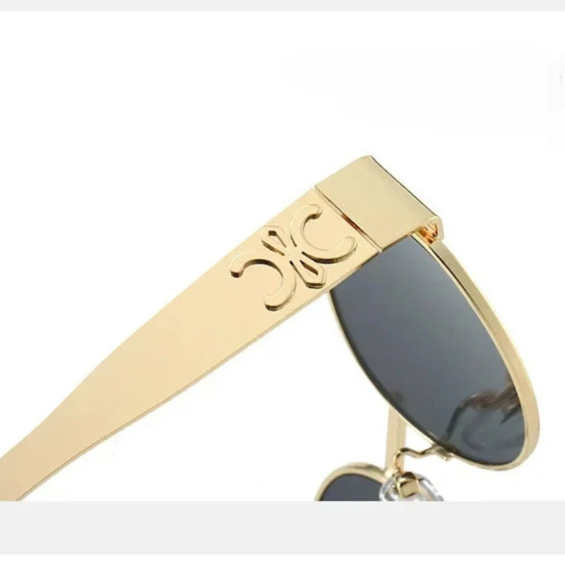Luxury Metal Brand Sunglasses for Men and Women Unisex Designer Fashion Sun Glasses Oval Unisex Stylish Eyewear Shades UV400