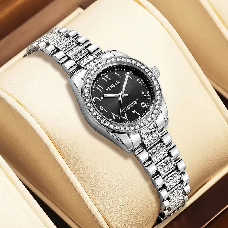 Luxury Women's Watch, Waterproof Watch, Niche Light Luxury Diamond-Encrusted Watch for Women, High-Value Hot-Selling Model, Creative Design, Personalized Fashion Accessory, Best-Selling Watch for Female Students, Trendy Quart
