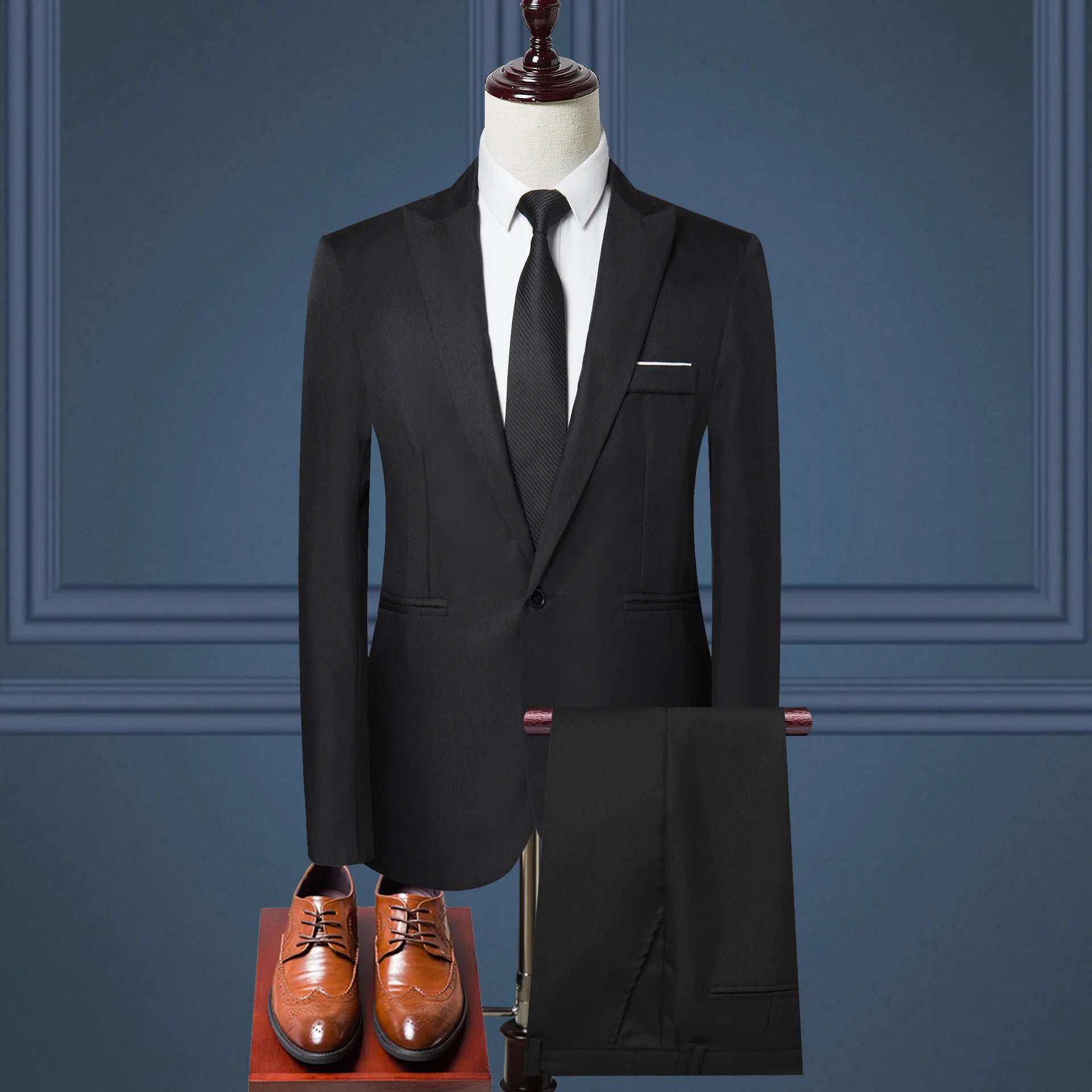 Luxury Men's Clothing New Men's Suit European and American Fashion Suit Men's Suit Business Casual Suit Two-piece Set Men's Suit