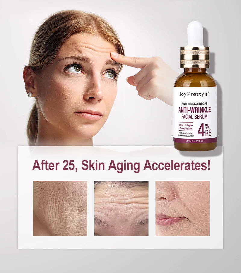 JoyPrettyin Retinol Anti-Wrinkle Face Serum Anti-Aging Hyaluronic Acid Facial Essence Lifting Firming Skin Care Products