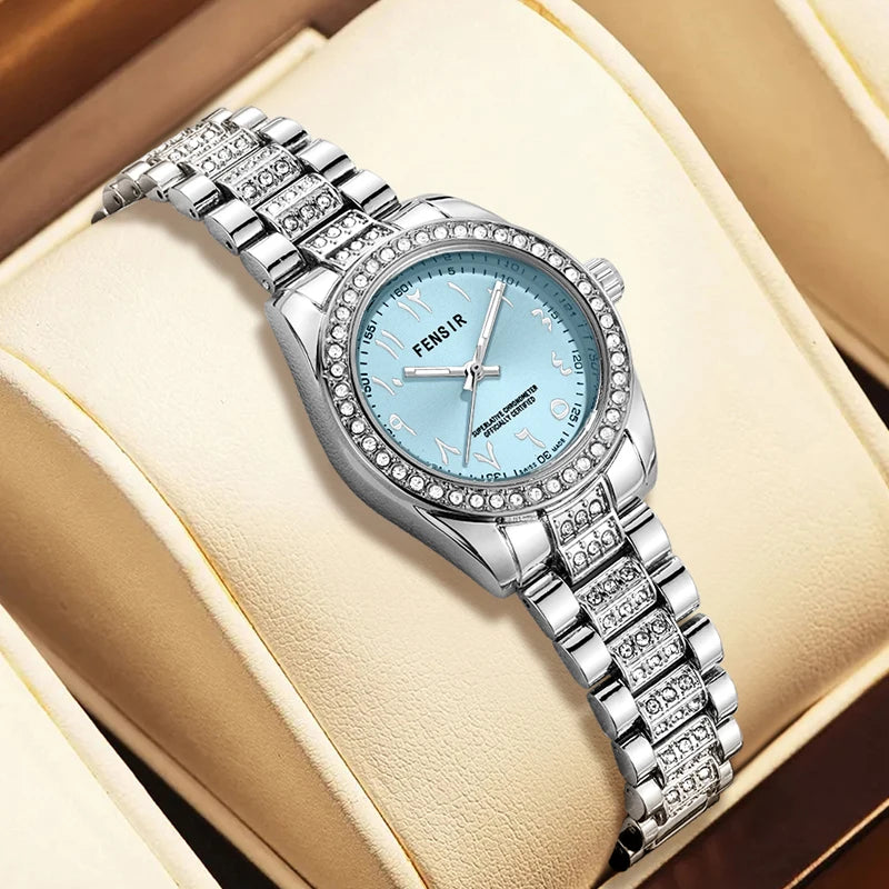 Luxury Women's Watch, Waterproof Watch, Niche Light Luxury Diamond-Encrusted Watch for Women, High-Value Hot-Selling Model, Creative Design, Personalized Fashion Accessory, Best-Selling Watch for Female Students, Trendy Quart
