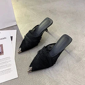 Luxury Sandals Clear Heels Shoes for Women 2025 Black Summer New 2025 Designer Stiletto Fashion Transparent Slippers Party Trend