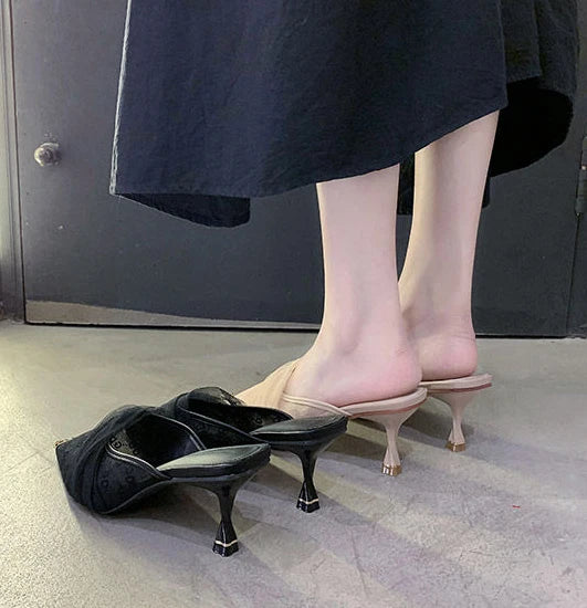 Luxury Sandals Clear Heels Shoes for Women 2025 Black Summer New 2025 Designer Stiletto Fashion Transparent Slippers Party Trend