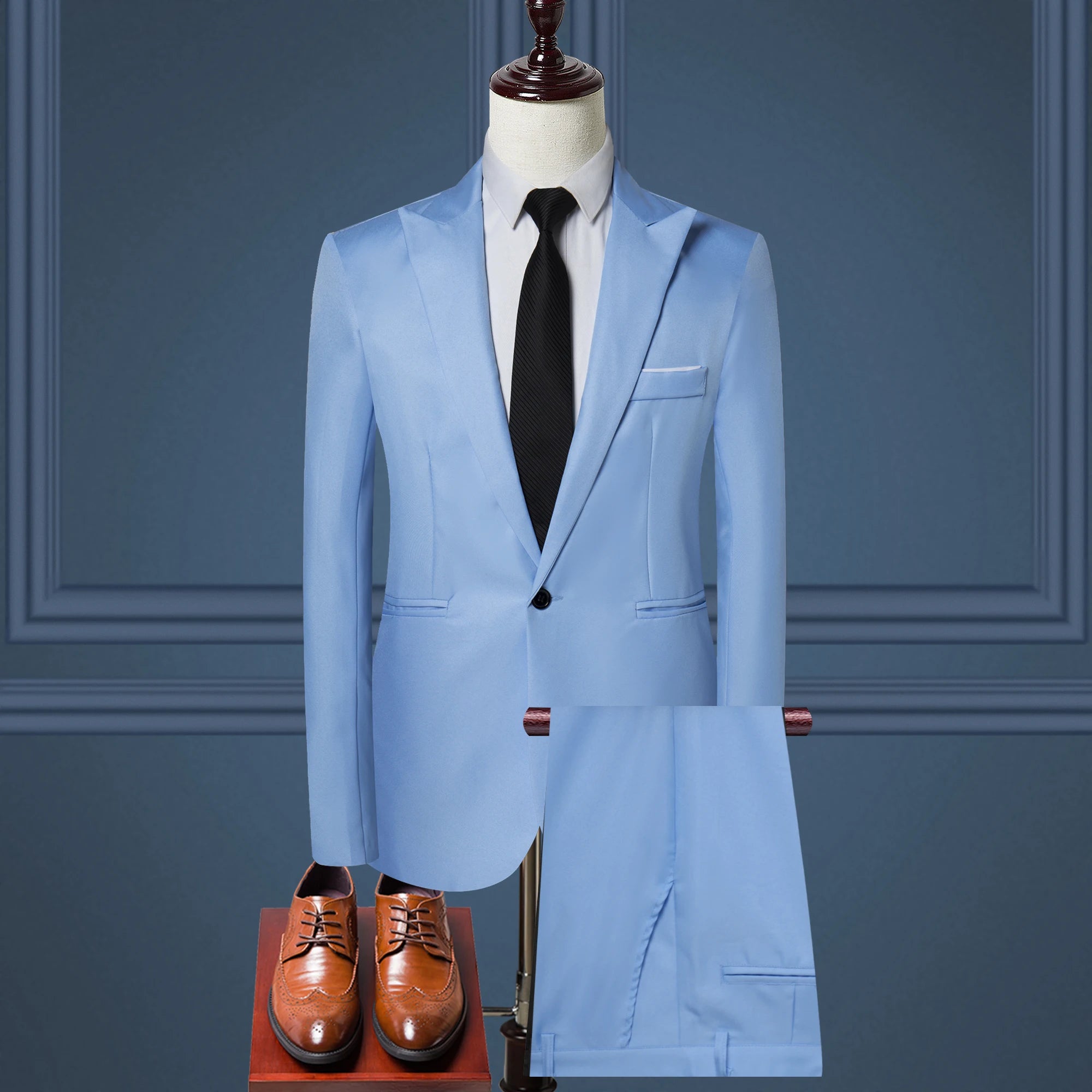 Luxury Men's Clothing New Men's Suit European and American Fashion Suit Men's Suit Business Casual Suit Two-piece Set Men's Suit
