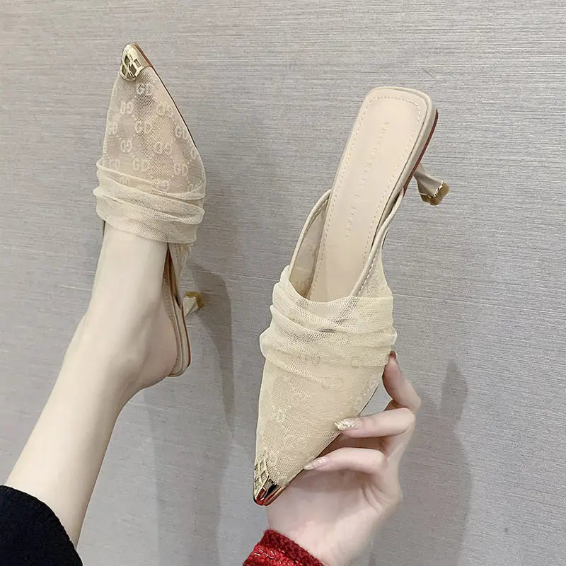 Luxury Sandals Clear Heels Shoes for Women 2025 Black Summer New 2025 Designer Stiletto Fashion Transparent Slippers Party Trend