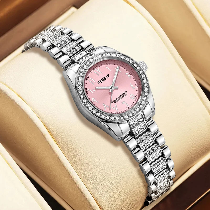 Luxury Women's Watch, Waterproof Watch, Niche Light Luxury Diamond-Encrusted Watch for Women, High-Value Hot-Selling Model, Creative Design, Personalized Fashion Accessory, Best-Selling Watch for Female Students, Trendy Quart