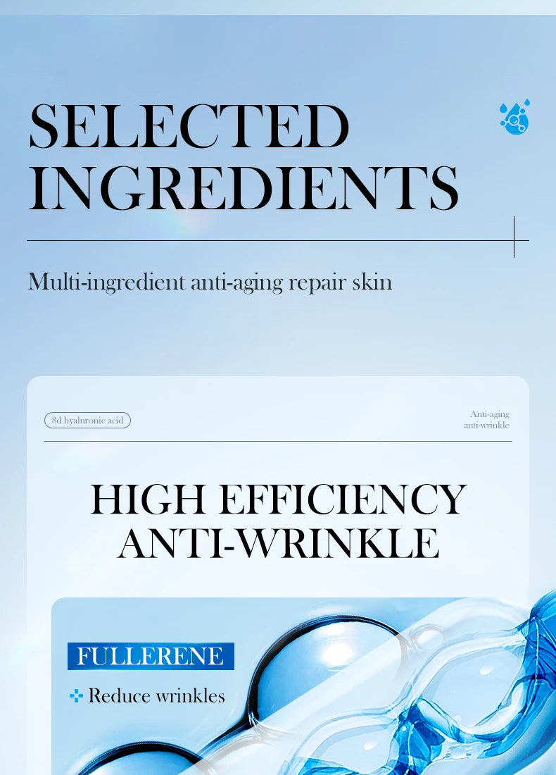 SADOER8D Hyaluronic Acid Anti-Aging Repair Facial Essence Fade Fine Lines Lifting Firming Whitening Serum Face Beauty Skincare