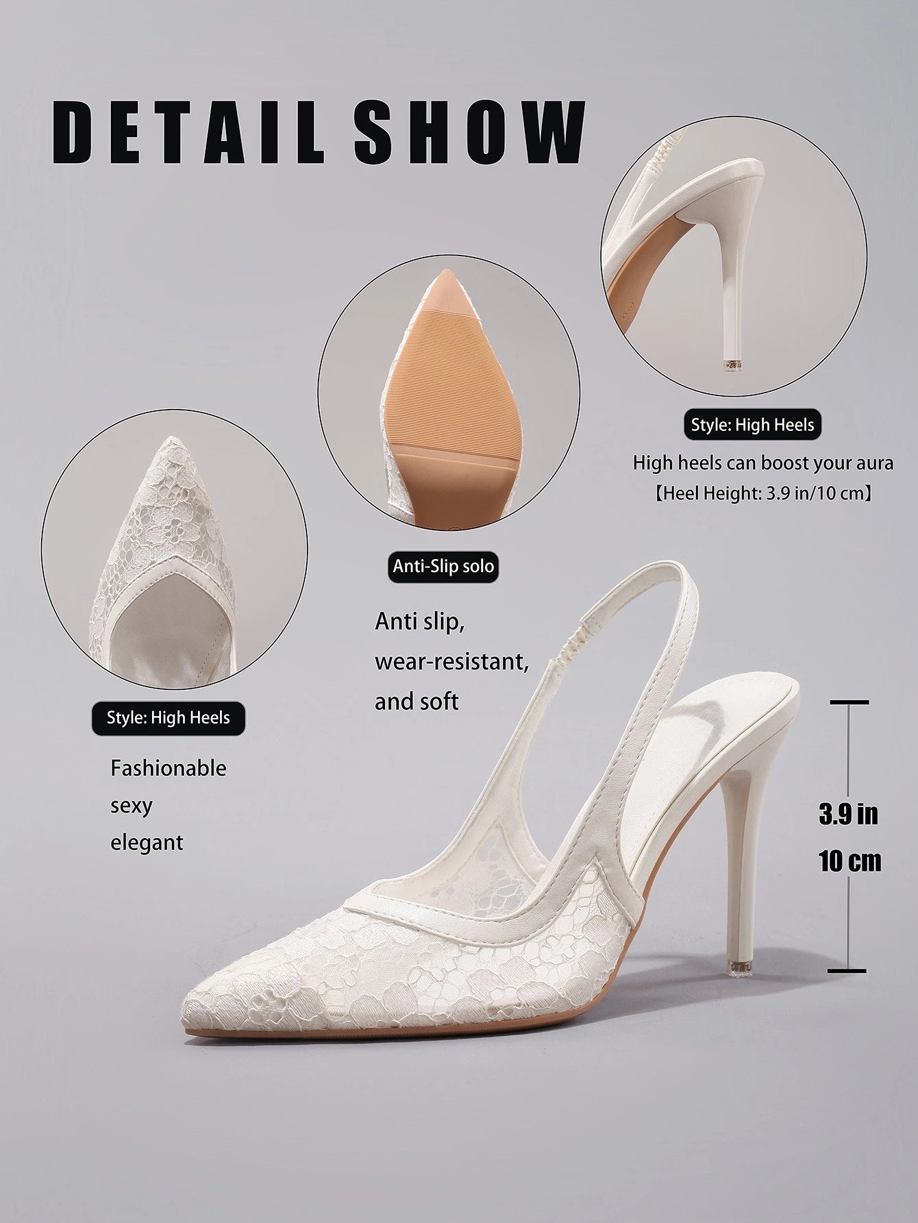 Luxury White Lace Super High Heels Shoes for Women Autumn Elegant Pointed Banquet Wedding Party Pumps Brand Ladies Stilettos