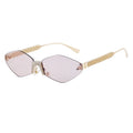Luxury Diamond Decoration Sunglasses Women 2024 Brand Designer Women  Metal Rimless Sun Glasses For Ladies Eyewear #301677