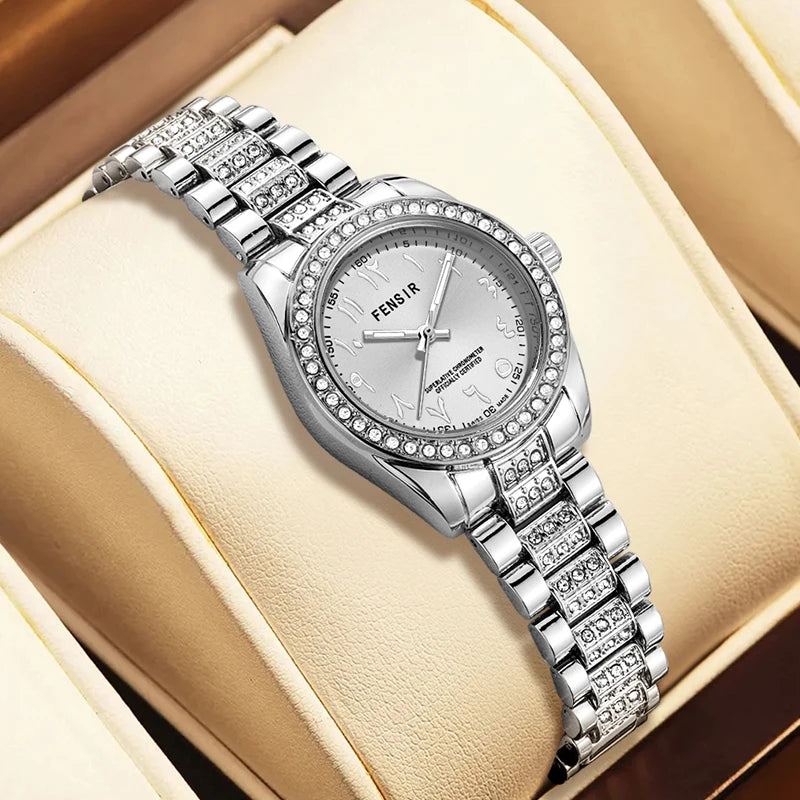 Luxury Women's Watch, Waterproof Watch, Niche Light Luxury Diamond-Encrusted Watch for Women, High-Value Hot-Selling Model, Creative Design, Personalized Fashion Accessory, Best-Selling Watch for Female Students, Trendy Quart