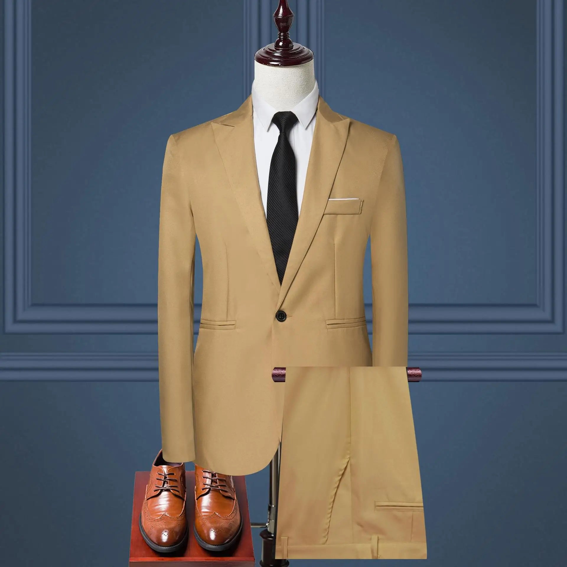 Luxury Men's Clothing New Men's Suit European and American Fashion Suit Men's Suit Business Casual Suit Two-piece Set Men's Suit