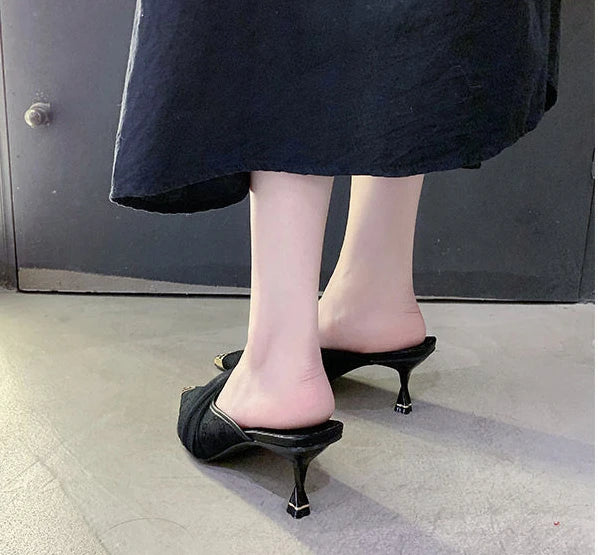 Luxury Sandals Clear Heels Shoes for Women 2025 Black Summer New 2025 Designer Stiletto Fashion Transparent Slippers Party Trend