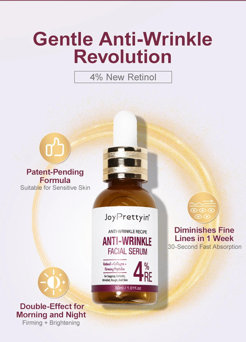 JoyPrettyin Retinol Anti-Wrinkle Face Serum Anti-Aging Hyaluronic Acid Facial Essence Lifting Firming Skin Care Products