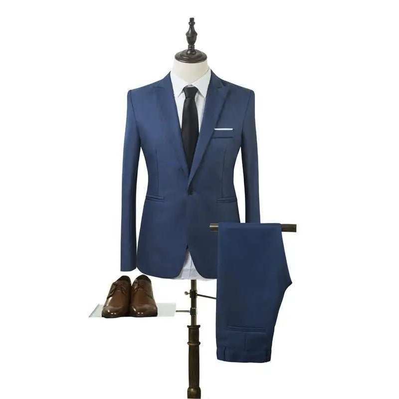 Luxury Men's Clothing New Men's Suit European and American Fashion Suit Men's Suit Business Casual Suit Two-piece Set Men's Suit