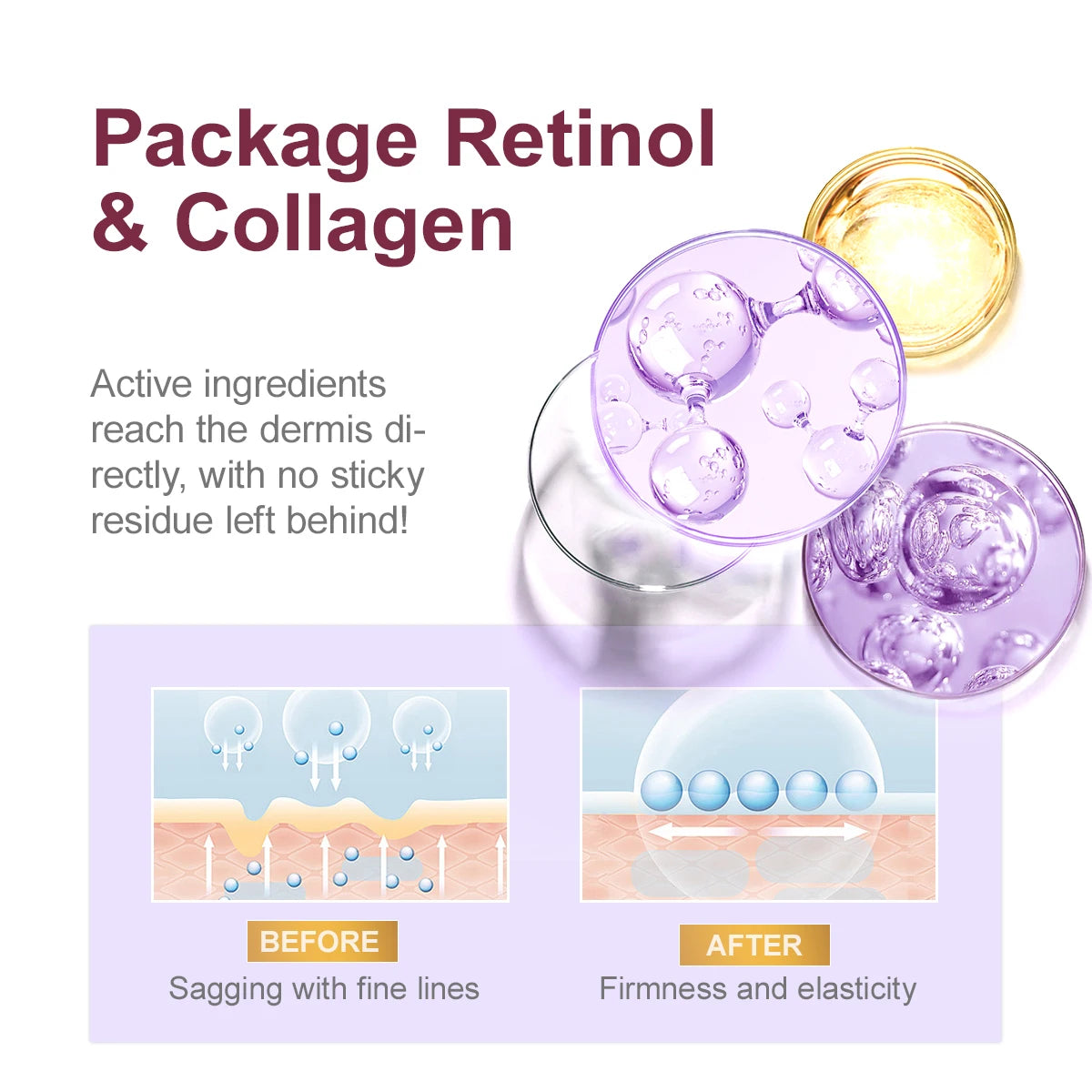 Retinol Face Serum Anti Wrinkle Deep Moisturizing Nourish Essence Fade Fine Line Firming Anti Aging Facial Serum Skin Care