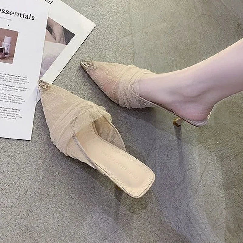 Luxury Sandals Clear Heels Shoes for Women 2025 Black Summer New 2025 Designer Stiletto Fashion Transparent Slippers Party Trend