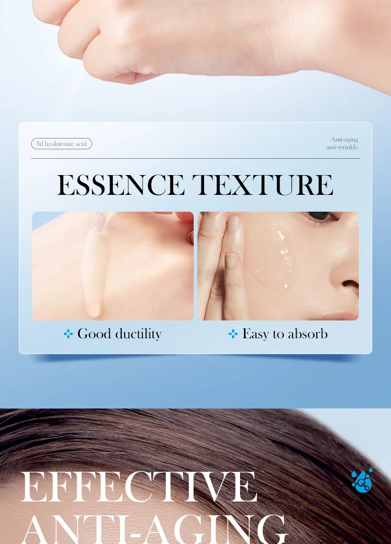 SADOER8D Hyaluronic Acid Anti-Aging Repair Facial Essence Fade Fine Lines Lifting Firming Whitening Serum Face Beauty Skincare