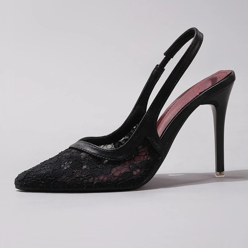 Luxury White Lace Super High Heels Shoes for Women Autumn Elegant Pointed Banquet Wedding Party Pumps Brand Ladies Stilettos